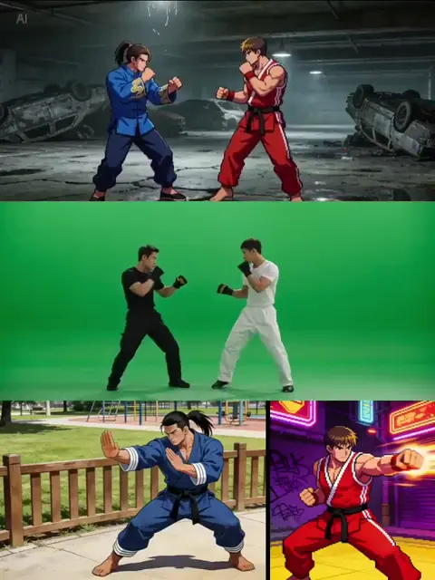 Character Fight with Reference Images and Video Prompt