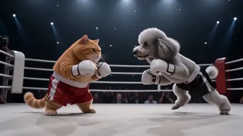 Epic Boxing Match: Cat vs. Poodle